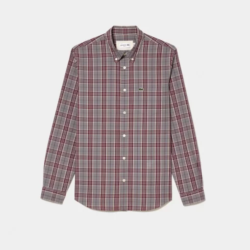 Lacoste Shirts-Check Print Stretch Shirt