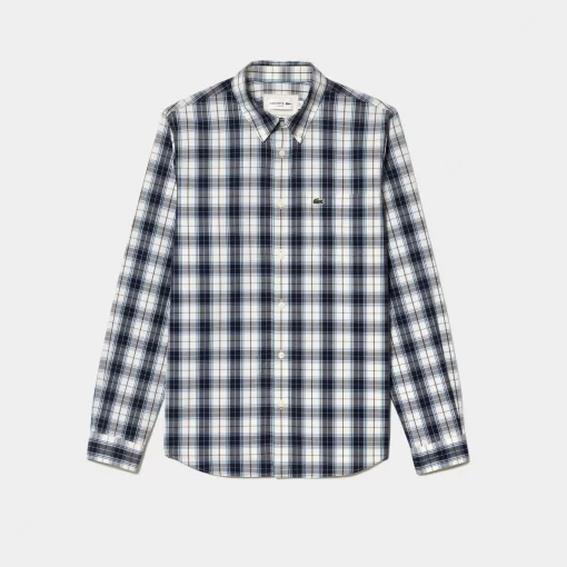 Lacoste Shirts-Check Print Stretch Shirt