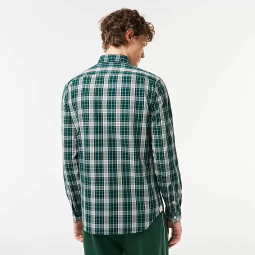 Lacoste Shirts-Check Print Stretch Shirt