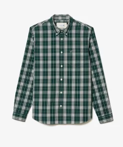 Lacoste Shirts-Check Print Stretch Shirt