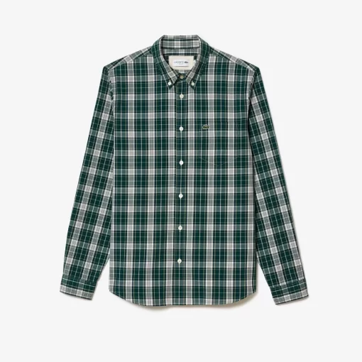 Lacoste Shirts-Check Print Stretch Shirt