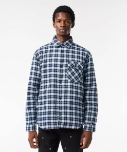 Lacoste Shirts-Checked Overshirt With Quilted Lining