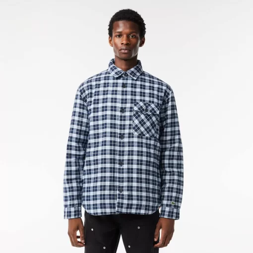 Lacoste Shirts-Checked Overshirt With Quilted Lining