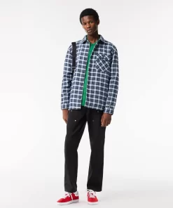 Lacoste Shirts-Checked Overshirt With Quilted Lining