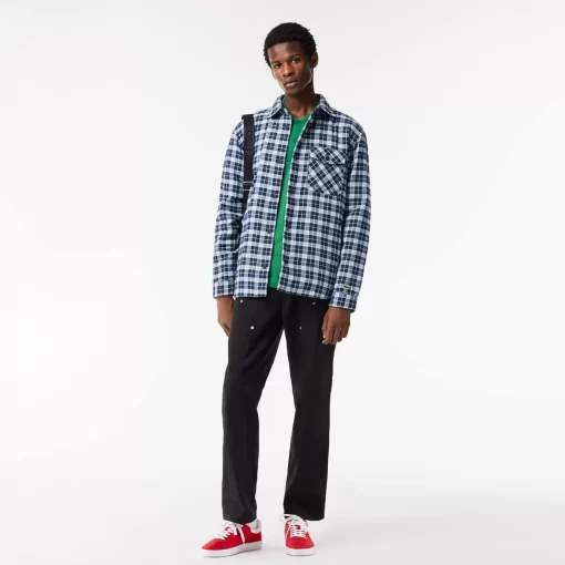 Lacoste Shirts-Checked Overshirt With Quilted Lining