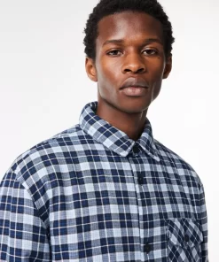 Lacoste Shirts-Checked Overshirt With Quilted Lining