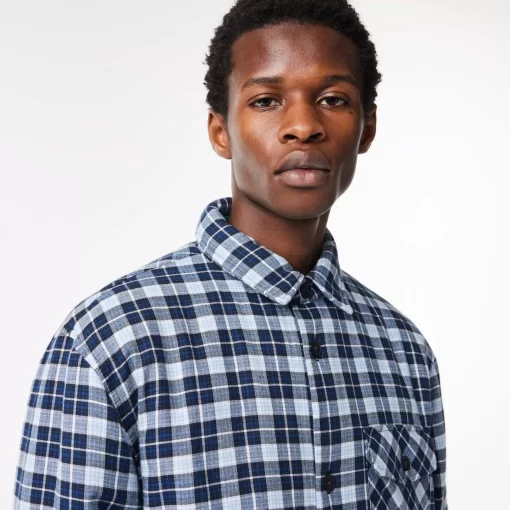 Lacoste Shirts-Checked Overshirt With Quilted Lining