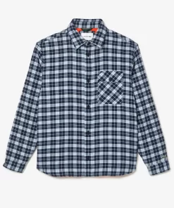 Lacoste Shirts-Checked Overshirt With Quilted Lining