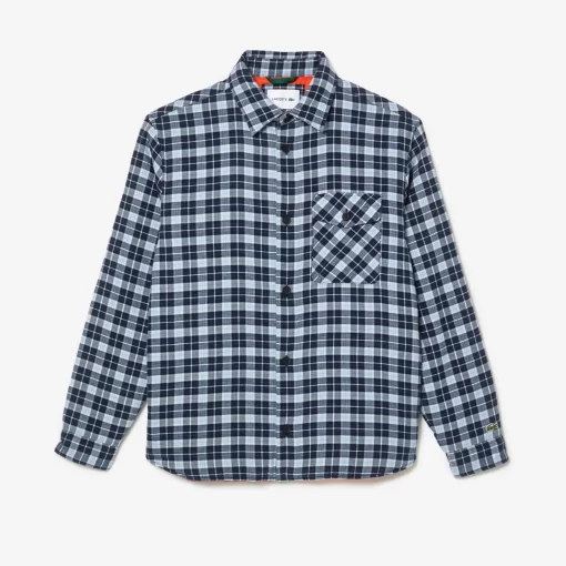 Lacoste Shirts-Checked Overshirt With Quilted Lining