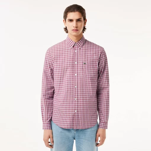 Lacoste Shirts-Checked Poplin Shirt