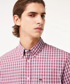 Lacoste Shirts-Checked Poplin Shirt