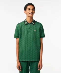 Lacoste Polo Shirts-Classic Fit Contrast Collar Monogram Motif Polo Shirt