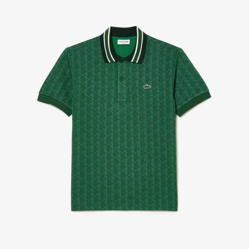 Lacoste Polo Shirts-Classic Fit Contrast Collar Monogram Motif Polo Shirt