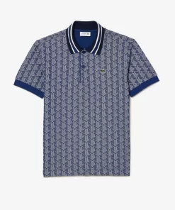 Lacoste Polo Shirts-Classic Fit Contrast Collar Monogram Motif Polo Shirt