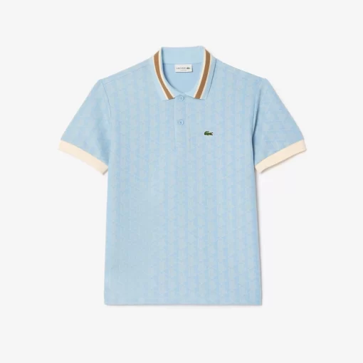 Lacoste Polo Shirts-Classic Fit Contrast Collar Monogram Motif Polo Shirt