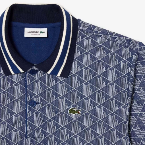 Lacoste Polo Shirts-Classic Fit Contrast Collar Monogram Motif Polo Shirt