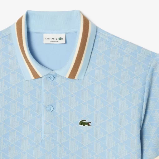 Lacoste Polo Shirts-Classic Fit Contrast Collar Monogram Motif Polo Shirt