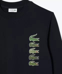 Lacoste Sweatshirts-Classic Fit Croc Print Jogger Sweatshirt