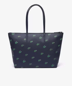 Lacoste Bags-Coated Canvas Croc Print Tote Bag