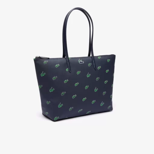 Lacoste Bags-Coated Canvas Croc Print Tote Bag