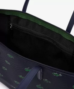 Lacoste Bags-Coated Canvas Croc Print Tote Bag