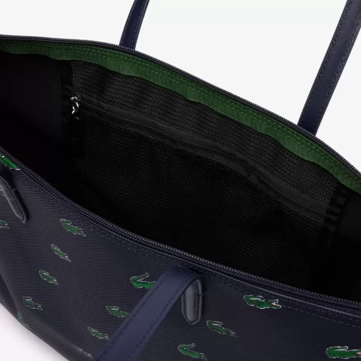 Lacoste Bags-Coated Canvas Croc Print Tote Bag