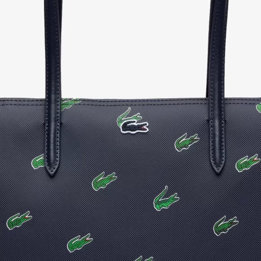 Lacoste Bags-Coated Canvas Croc Print Tote Bag