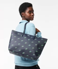 Lacoste Bags-Coated Canvas Croc Print Tote Bag