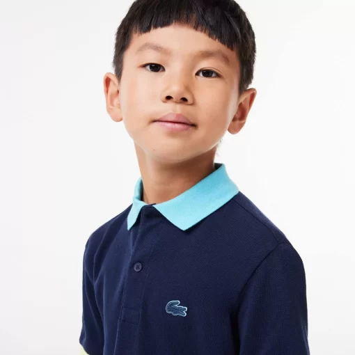 Lacoste Boy Clothing-Colourblock Cotton Pique Polo Shirt