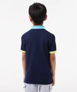 Lacoste Boy Clothing-Colourblock Cotton Pique Polo Shirt