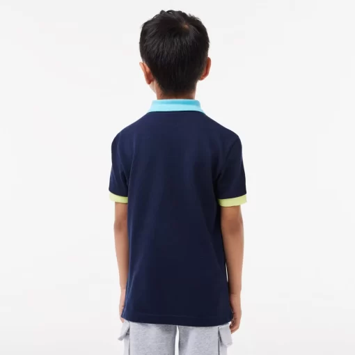 Lacoste Boy Clothing-Colourblock Cotton Pique Polo Shirt