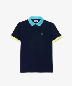 Lacoste Boy Clothing-Colourblock Cotton Pique Polo Shirt