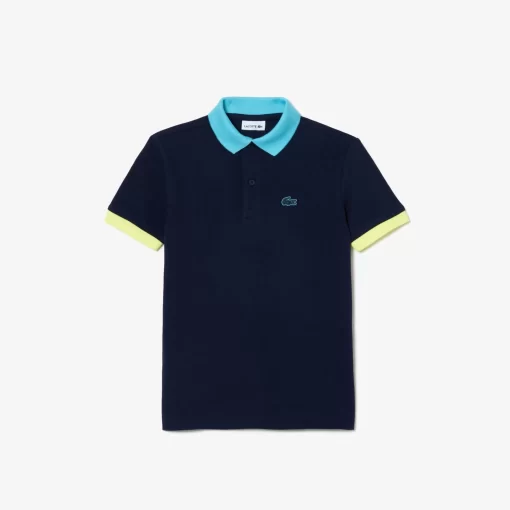 Lacoste Boy Clothing-Colourblock Cotton Pique Polo Shirt