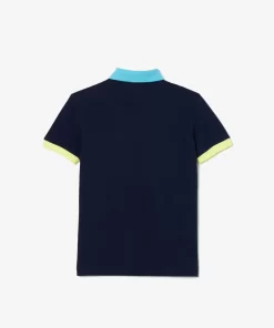 Lacoste Boy Clothing-Colourblock Cotton Pique Polo Shirt