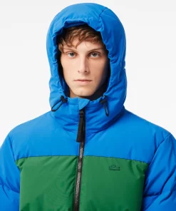 Lacoste Jackets & Coats-Colourblock Hooded Down Jacket