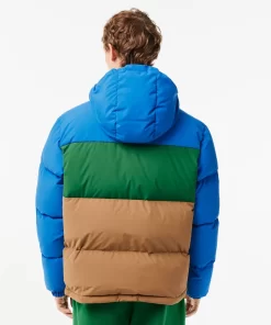 Lacoste Jackets & Coats-Colourblock Hooded Down Jacket