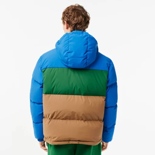 Lacoste Jackets & Coats-Colourblock Hooded Down Jacket