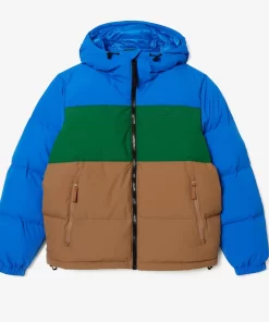 Lacoste Jackets & Coats-Colourblock Hooded Down Jacket