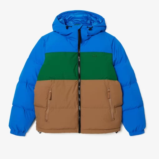 Lacoste Jackets & Coats-Colourblock Hooded Down Jacket