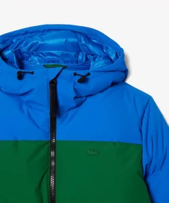 Lacoste Jackets & Coats-Colourblock Hooded Down Jacket