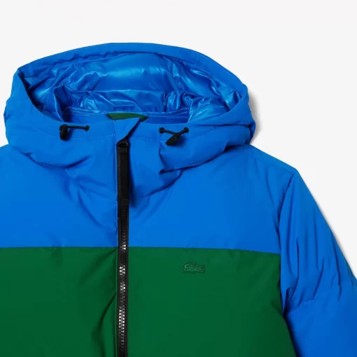 Lacoste Jackets & Coats-Colourblock Hooded Down Jacket