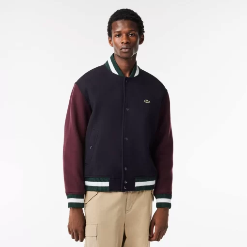 Lacoste Jackets & Coats-Colourblock Teddy Jacket With Quilted Lining