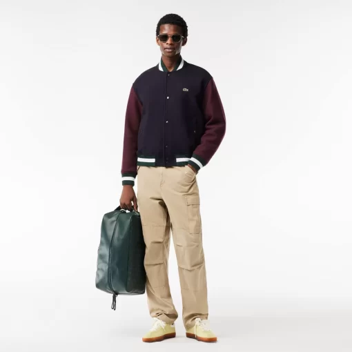 Lacoste Jackets & Coats-Colourblock Teddy Jacket With Quilted Lining