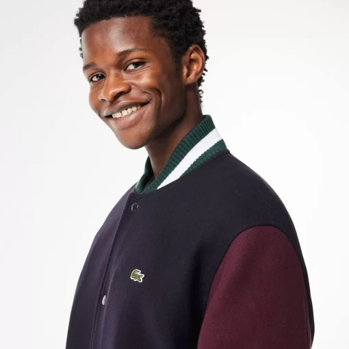 Lacoste Jackets & Coats-Colourblock Teddy Jacket With Quilted Lining