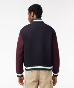 Lacoste Jackets & Coats-Colourblock Teddy Jacket With Quilted Lining