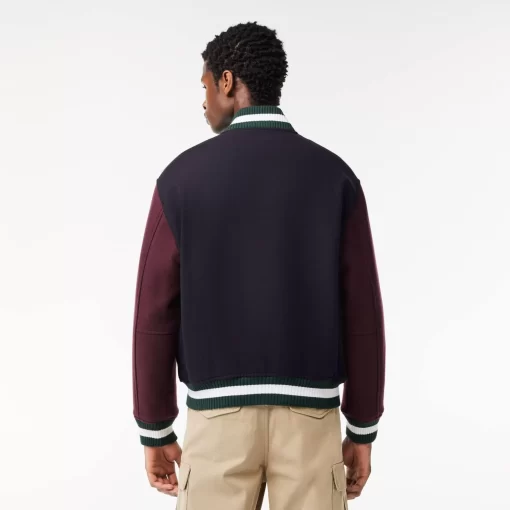 Lacoste Jackets & Coats-Colourblock Teddy Jacket With Quilted Lining