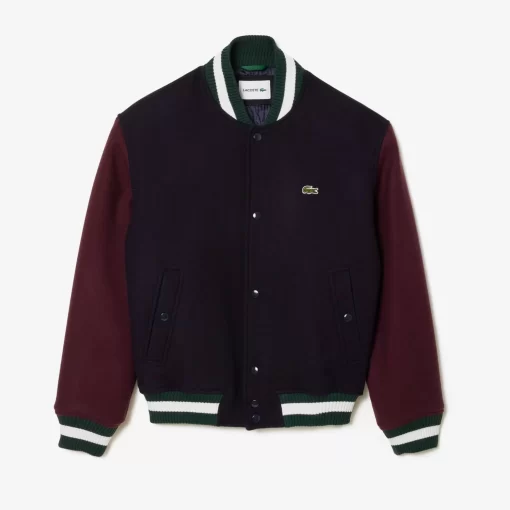 Lacoste Jackets & Coats-Colourblock Teddy Jacket With Quilted Lining