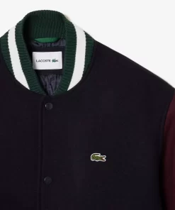 Lacoste Jackets & Coats-Colourblock Teddy Jacket With Quilted Lining