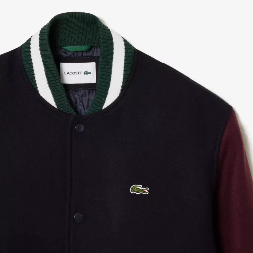 Lacoste Jackets & Coats-Colourblock Teddy Jacket With Quilted Lining