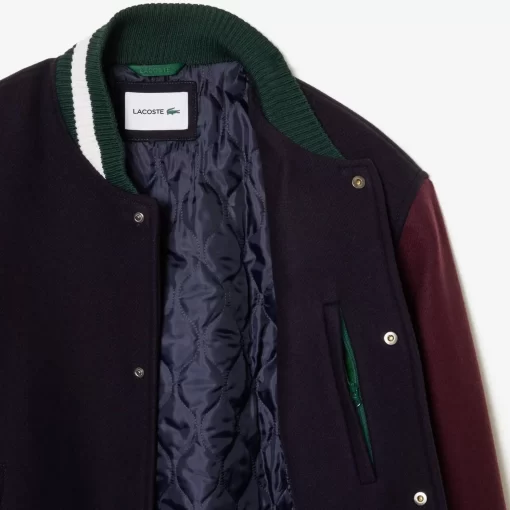 Lacoste Jackets & Coats-Colourblock Teddy Jacket With Quilted Lining